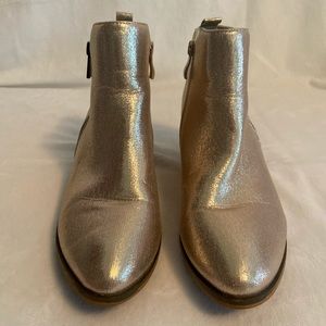 Pretty metallic gold booties